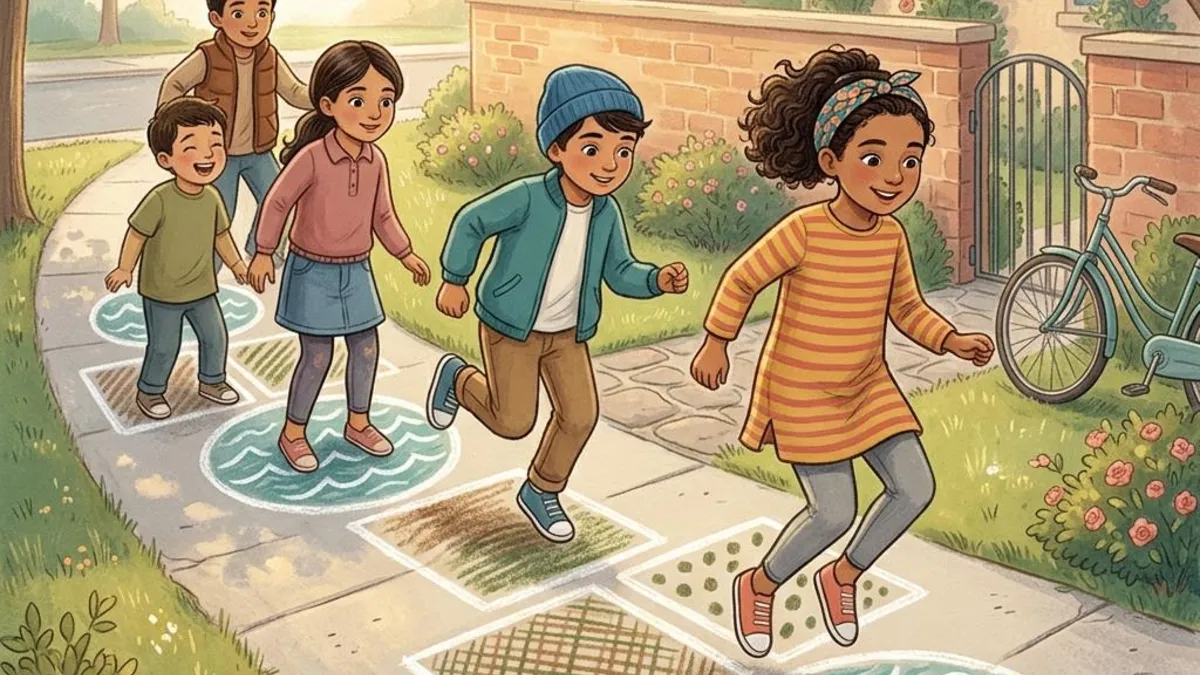 Kinderen die tussen de Zee- en landgebieden springen